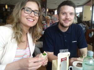 Taste testers Sarah and Greg